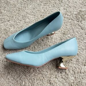 Katy Perry. New without tags. Sky Blue Heels with Silver Detail